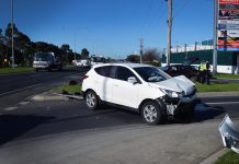 Two car collision on Princes Drive