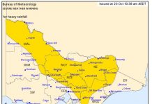 Severe weather warning for heavy rainfall issued