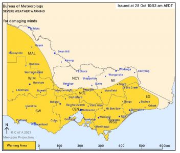 Severe weather warning for damaging winds issued | Latrobe Valley Express