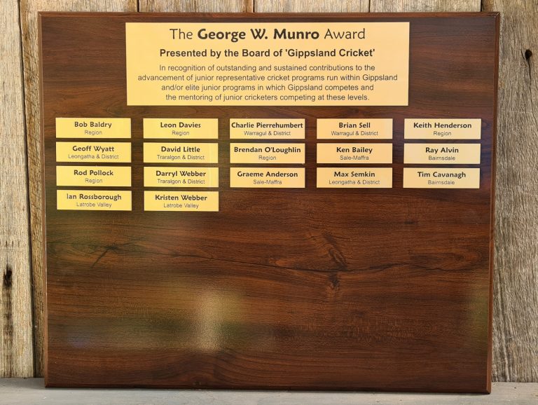 New award recognises great contributors to Gippsland junior cricket