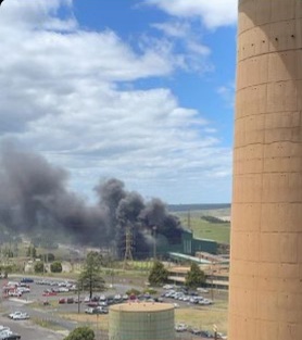 Coal bunker fire at Yallourn