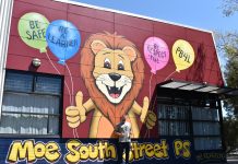 Roarsome mural adorns Moe school