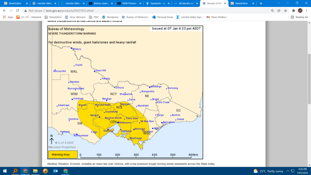 Severe thunderstorm warning issued for parts of Latrobe Valley ...