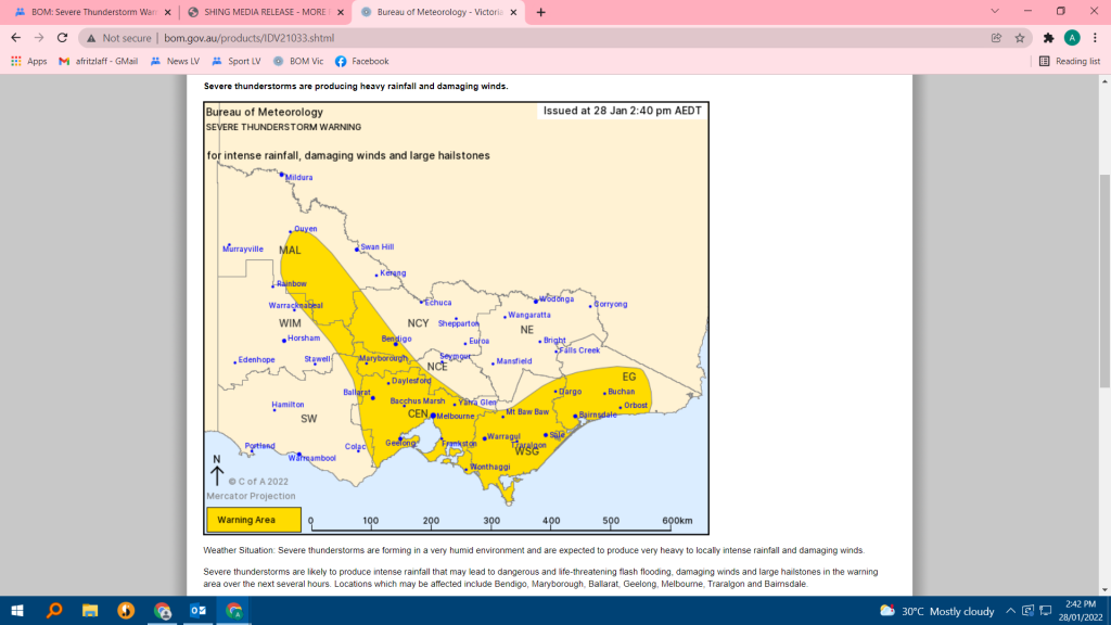Severe Thunderstorm Warning issued for parts of Gippsland | Latrobe ...