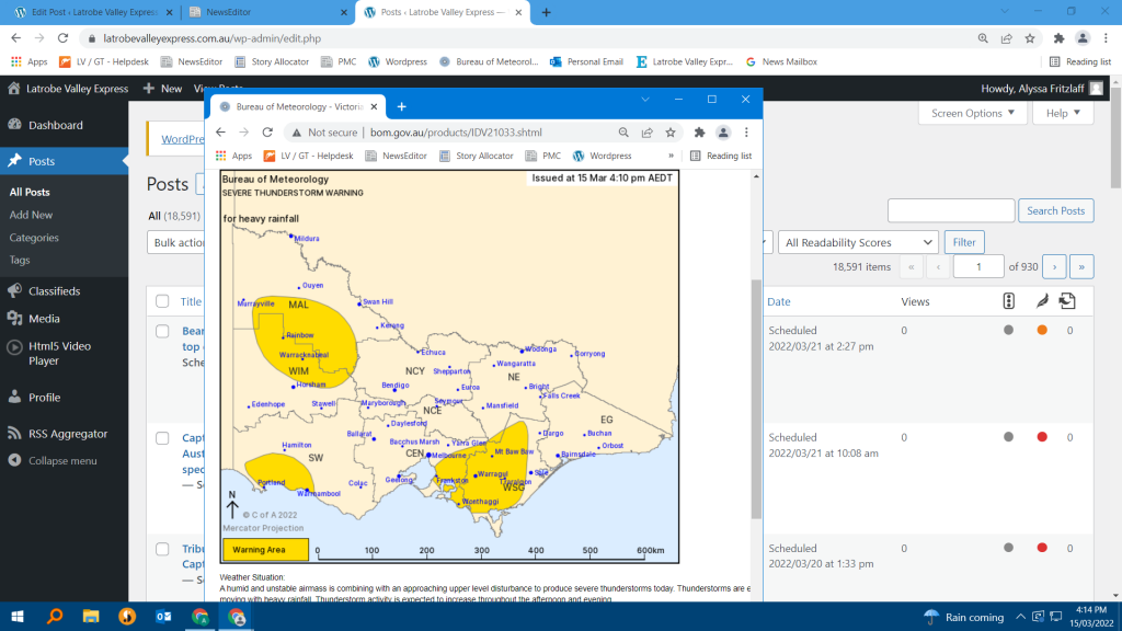 Severe Thunderstorm Warning issued | Latrobe Valley Express