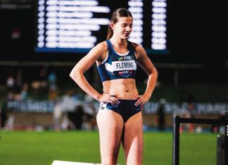 Fleming competing against the very best